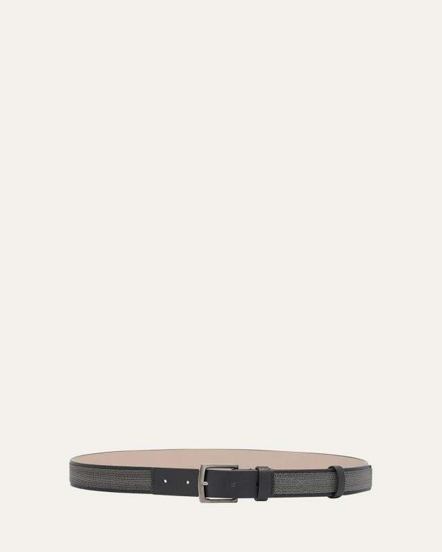 Leather Belt with Monili Features